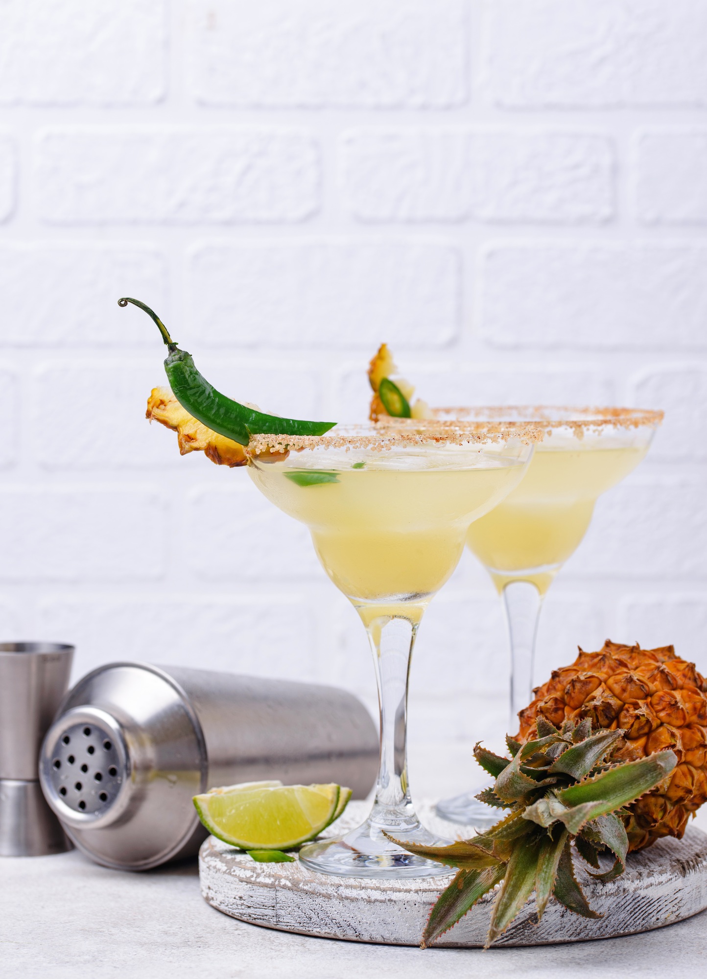 Margarita with pineapple and jalapeno